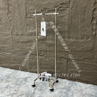服装店展示架可移动落地式不锈钢挂衣架可调节高低轮子架陈列货架