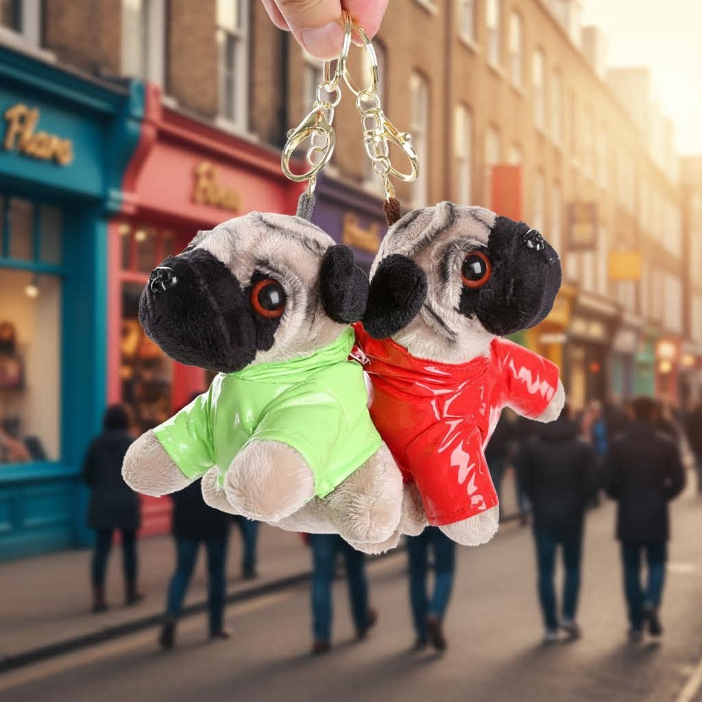 巴哥犬挂件毛绒玩具公仔仿真小狗沙皮狗八哥帽子狗狗玩偶吉祥物