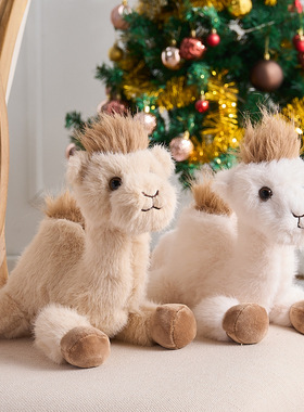 可爱摆烂骆驼毛绒玩具儿童安抚公仔可站可坐小羊家居摆件礼物批发