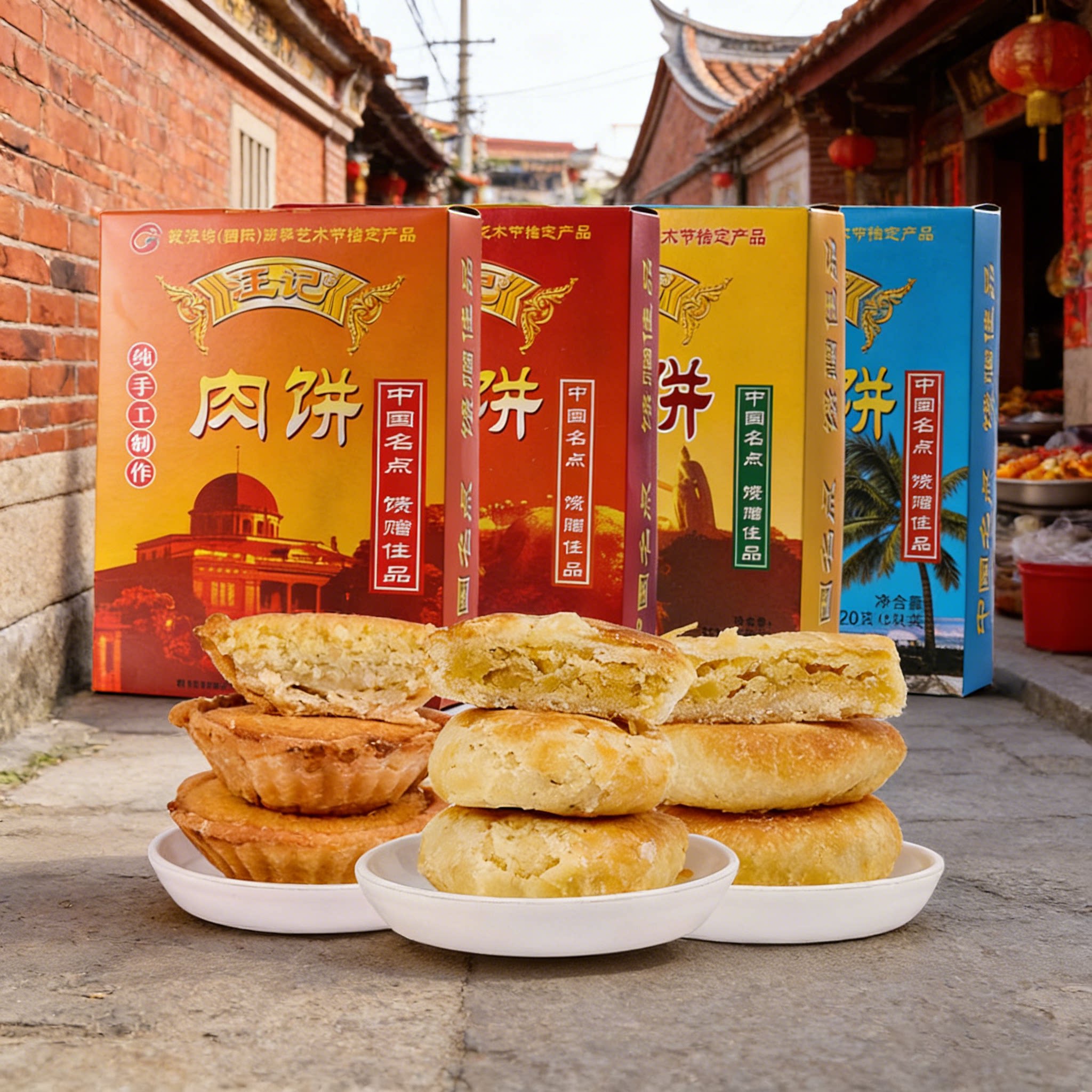 汪记手工馅饼厦门特产素饼椰子肉饼馅饼酥皮糕点美食3盒包邮