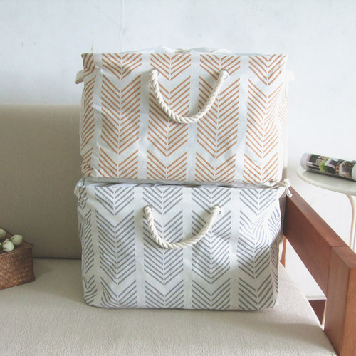 学生棉麻布艺束口防尘收纳筐