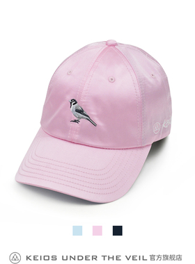 KEIOS UNDER THE VEIL立体灰小麻雀 黑色绸缎 老爹帽 粉红