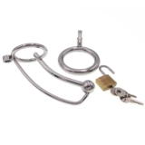 Целоседение из нержавеющей стали открывает целомудрие, мужская пустого лошади, с помощью карточного кольца пенис пенис.