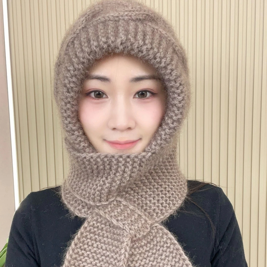 手工编织新款秋冬护耳风雪帽女士