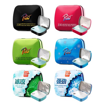 rio强劲清凉无糖薄荷糖6盒