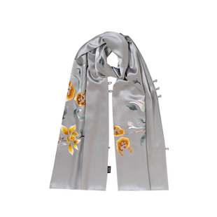 蜀江锦院花卉仙果系列高端蚕丝刺绣披肩真丝丝巾围巾外搭生日礼品