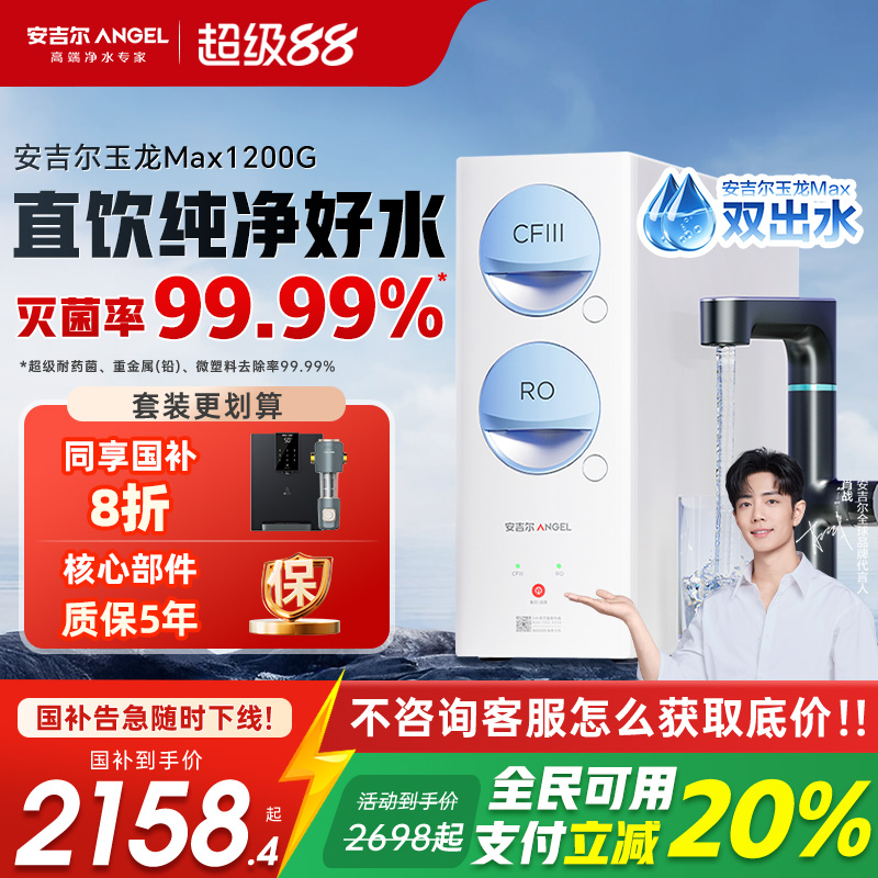 安吉尔玉龙净水器除菌直饮双出水