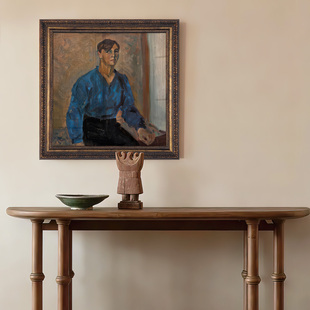 Brusheep涂咩 法式复古人物装饰画客厅玄关挂画小众单幅方形壁画