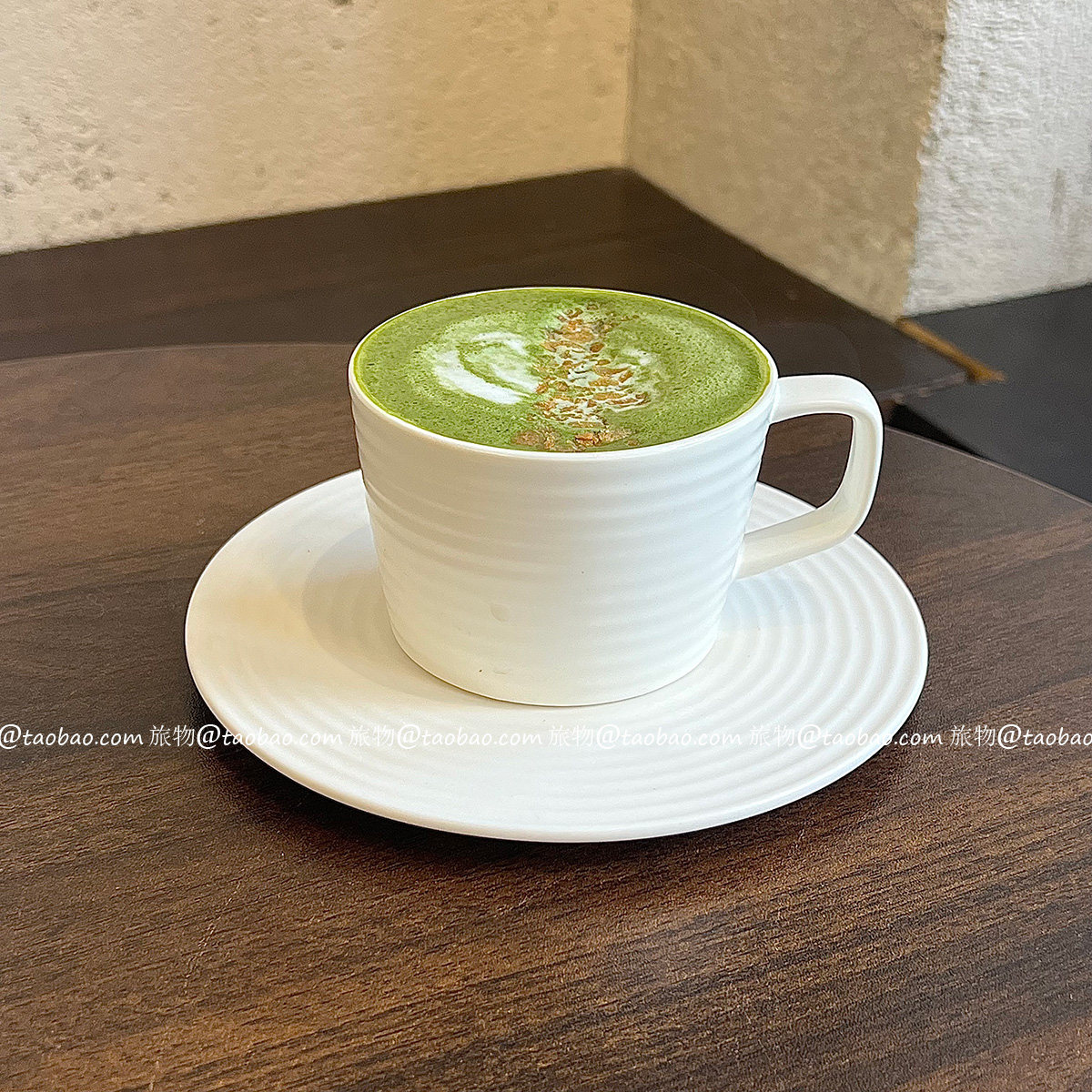 小清新复古陶瓷咖啡杯马克杯杯碟日式简约早餐杯竖纹拿铁拉花杯