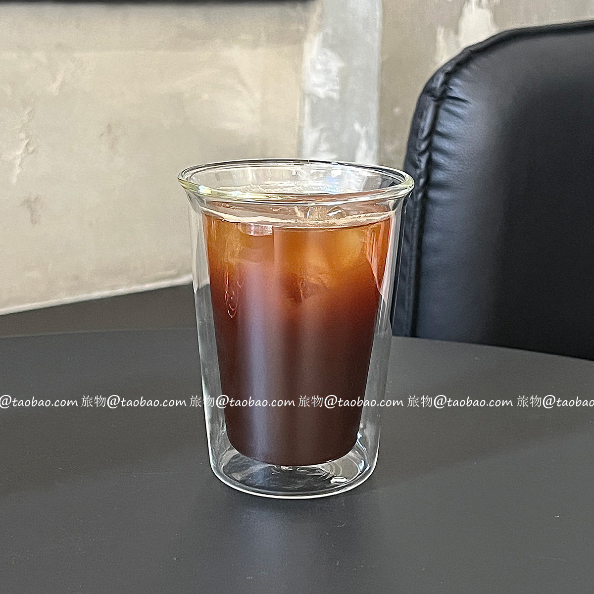 ins简约风双层防烫高硼硅玻璃反口杯高级感咖啡杯家用水杯果汁杯
