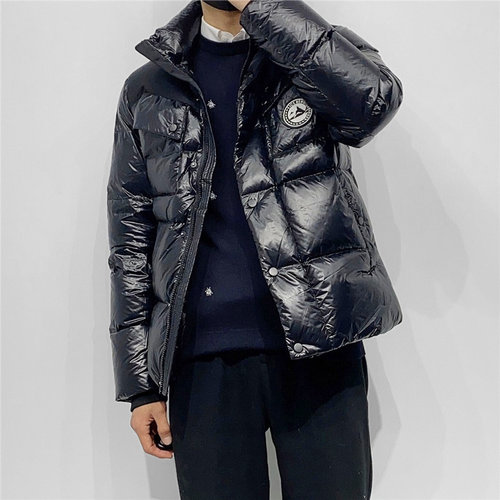 牛X货!高端系冬季多口袋立领合体羽绒服男保暖白鸭绒黑色防风外套