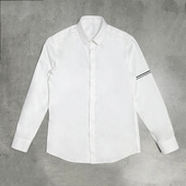 修身 DOLCA 白色衬衣 免烫衬衫 高支棉织带撞袖 HOMME高端系秋季 长袖