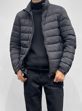 BI入!高端系冬季合身版白鸭绒轻便立领纯黑色羽绒服保暖夹克外套