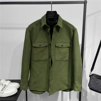 双面防羊绒面料工装衬衫外套秋冬