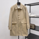 外套 经典 卡其色 宽松版 翻领中长款 卡姆登风衣 高支匹马棉混纺男士