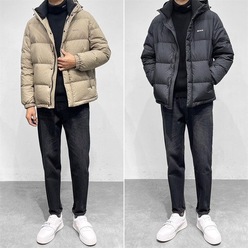 短款羽绒服加厚保暖连帽白鸭绒