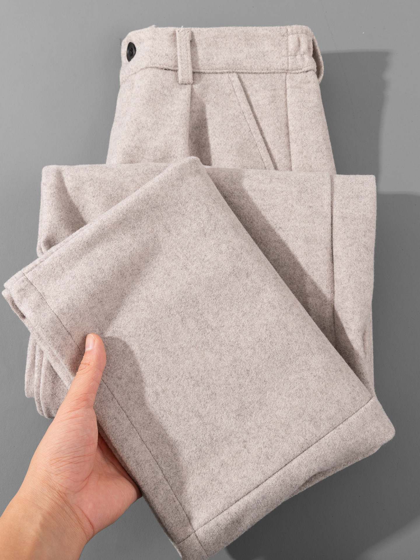 Heavy Wool Trousers: Loose Straight-Leg Unisex Fit - Taobao product photo 2