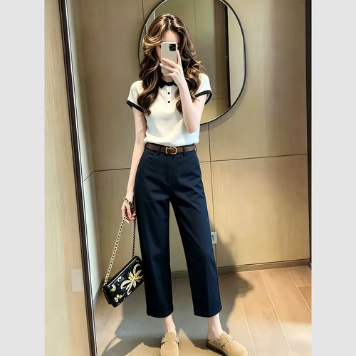 时尚高级感小香风减龄短袖上衣女