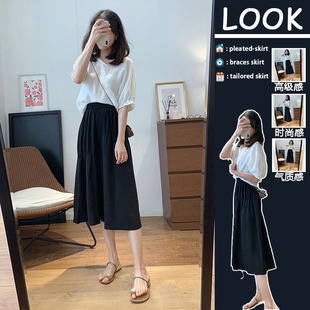 微胖女生穿搭夏季胖mm减龄显瘦连衣裙网红炸街高级感遮肉两件套装