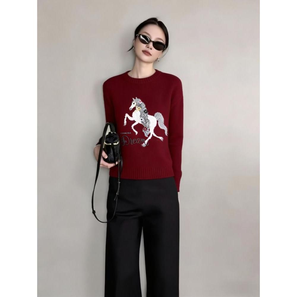 圣诞穿搭设计感时尚毛衣