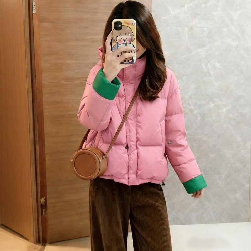 2026超火穿搭一整套韩系粉色撞色连帽棉服女冬季新款宽松加厚套装,女装/女士精品,时尚套装,淘宝优惠券,粉丝福利购,淘宝优惠卷