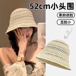 適合大小頭圍 鏤空盆帽 海邊遮陽防曬防紫外線漁夫帽夏季 草帽女款