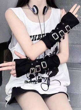 亚比风文化袖套女y2k黑色