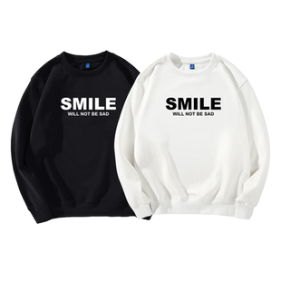 情侣秋冬装团队SMILE文字活动卫衣闺蜜男女班服定制smile微笑卫衣