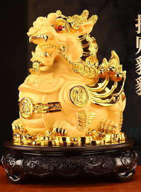 沙金貔貅摆件大号工艺品家居公司前台店铺新店乔迁开业礼品装饰品