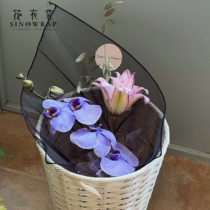 花衣裳 简边方纱玻璃纱锁边鲜花束包装硬挺内衬包花纱diy花店资材