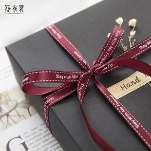 花衣裳 新品1cm丝带绸带印花织带 礼品包装英文字母 在一起花店