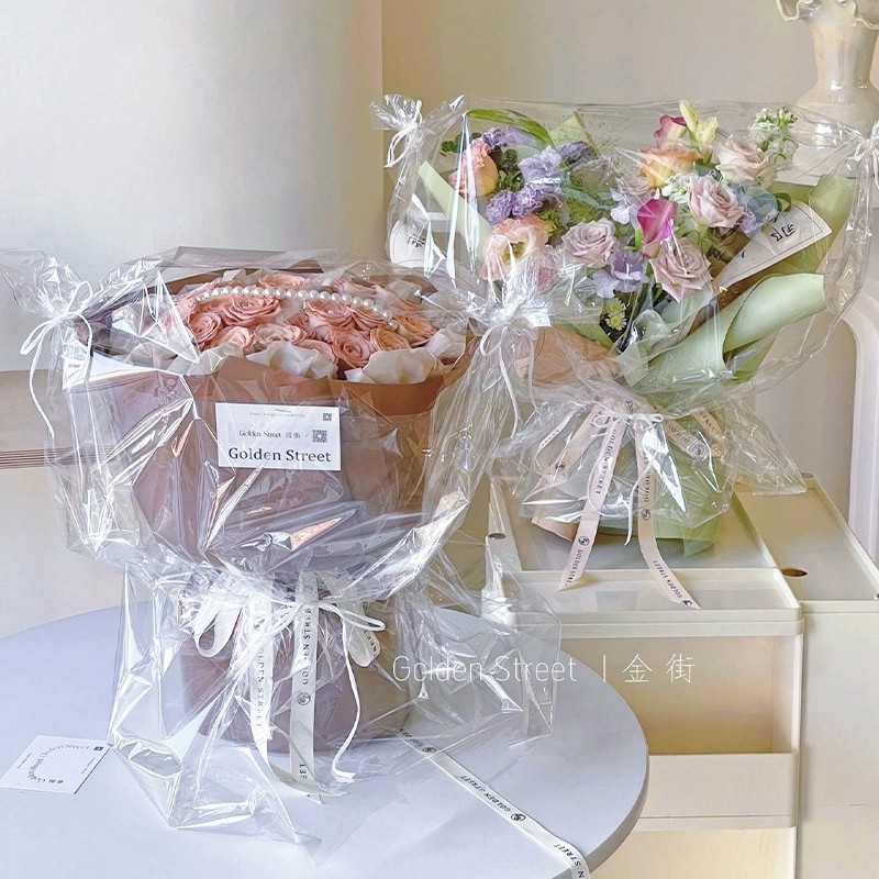 鲜花保水袋花束防尘袋防水透明袋鲜花花束花盒花篮配送袋包装资材