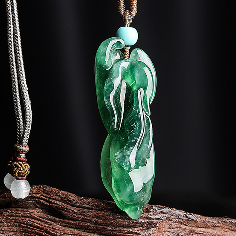 羊子珠宝 佛手禅心 老坑冰种满绿俏色随形翡翠胶块川流不息s