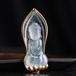 7.22羊子珠宝 越善良越幸运 老坑冰种醇美宝宝佛翡翠吊坠F