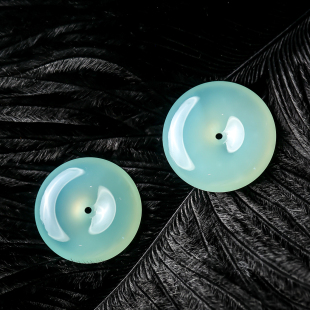 羊子珠宝 老坑冰种淡湖水绿翡翠平安扣吊坠单出3.16 双清