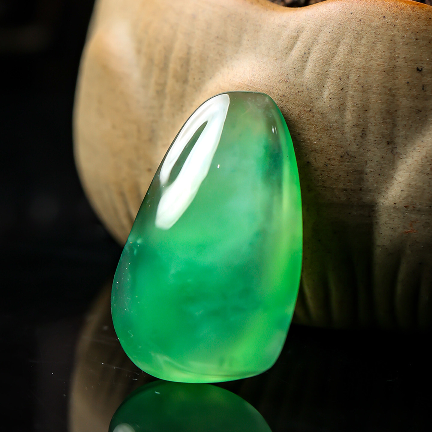 羊子珠宝 金翠天成 老坑高冰种黄阳绿翡翠随形吊坠1.15