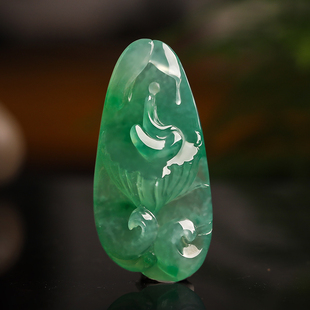 羊子珠宝 佛性生莲 老坑冰种禅意大师雕工翡翠悟道吊坠挂件