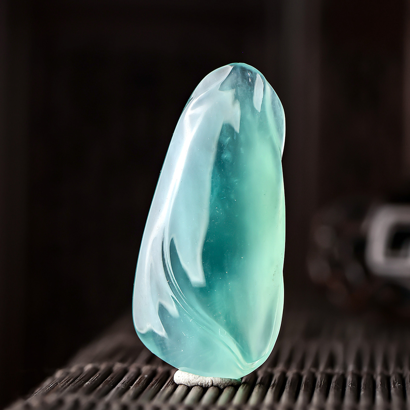 羊子珠宝 碧穹碎玉 老坑冰玻种晴绿底随形翡翠挂件吊坠1.22