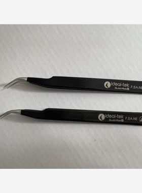 ideal-tek镊子7.SA.NE 黑色环氧树脂防静电镊子 微电子组装镊子