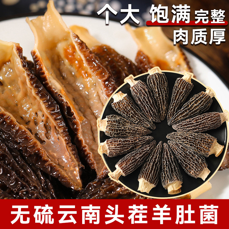2025新羊肚菌干货一斤云南纯菇蘑干儿童正品官方旗舰店礼盒牛肚菌