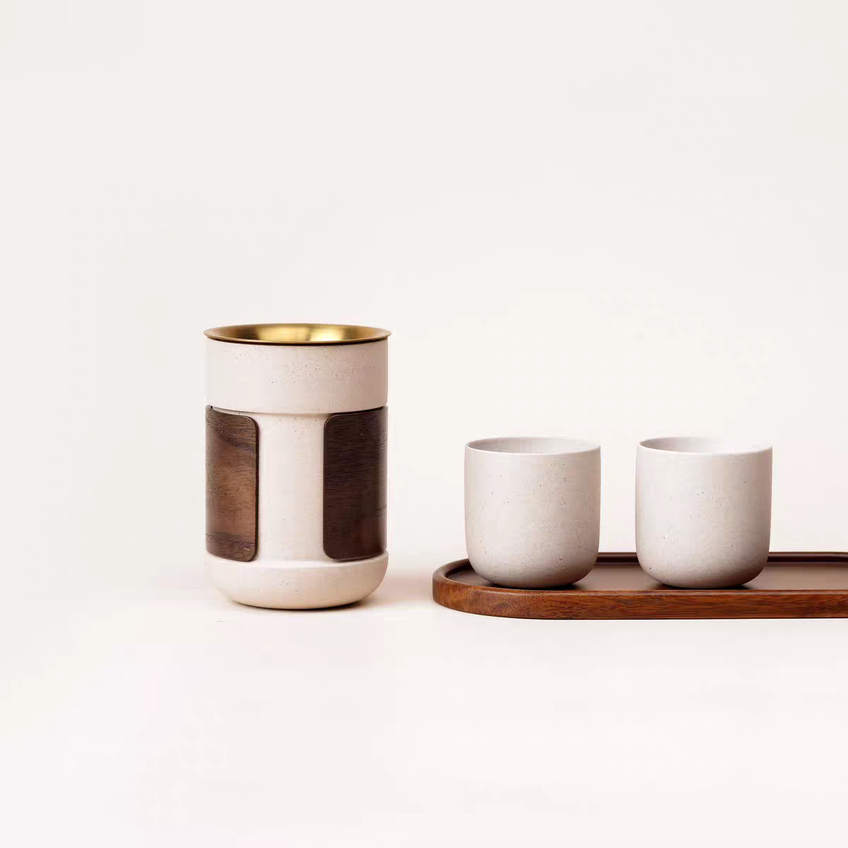 万盏茶堂一条素壹功夫茶具套装紫砂茶器 一壶两杯 / 家用高档