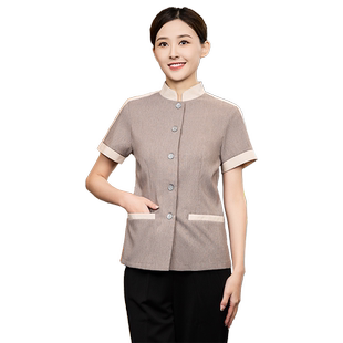 保洁工作服短袖女宾馆酒店家政客房服务员售楼部商场物业夏季套装