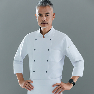 星级酒店高端会所厨师长厨师工作服长袖行政总厨烹饪大师大厨制服
