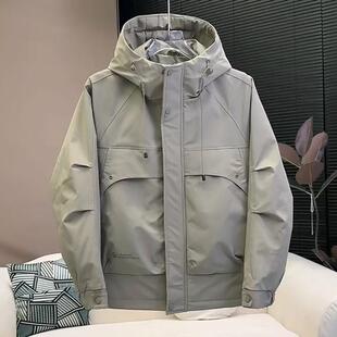 连帽男士 工装 秋冬二棉外套宽松夹棉冲锋衣棉袄 2026年新款 棉服男款