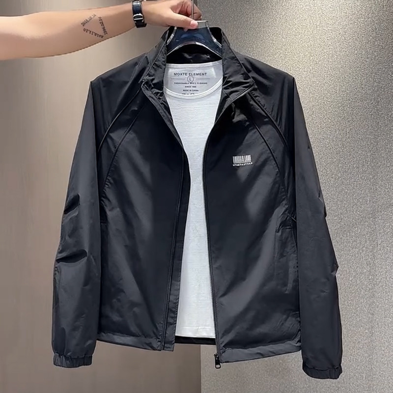 男士外套春秋季2026新款时尚百搭韩版宽松立领夹克男款秋装高级感
