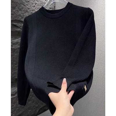 春秋新款慵懒保暖针织衫套头圆领