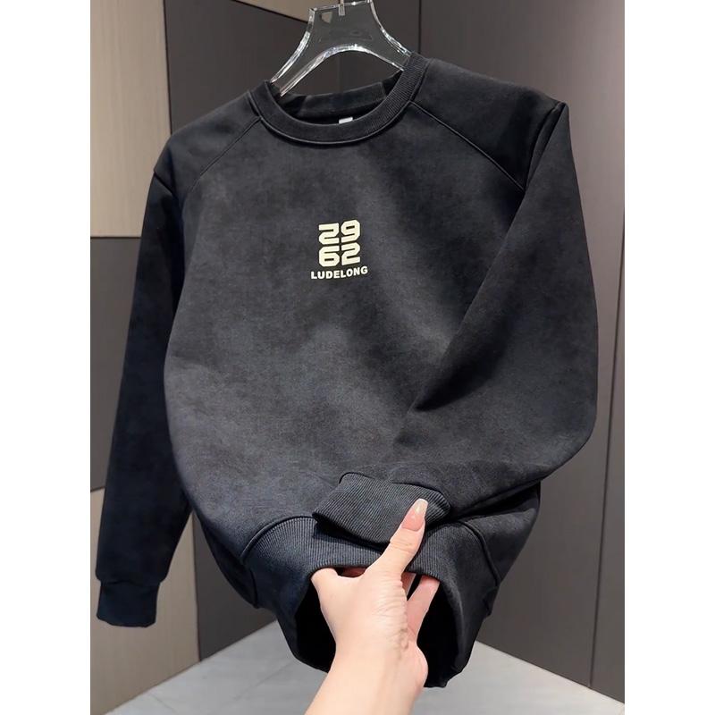 加绒韩版休闲卫衣套头