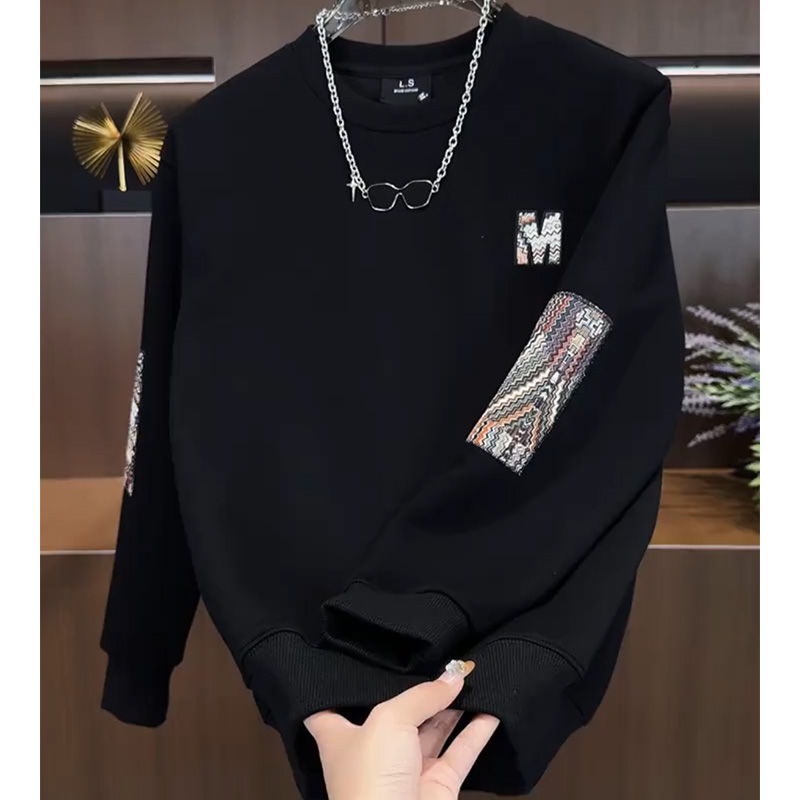 韩版休闲男装圆领卫衣设计感