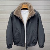 百搭双面穿棉服防寒保暖夹克宽松潮流 外套立领时尚 座山雕冬季 男士