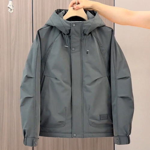 棉服男款外套夹棉夹克保暖连帽